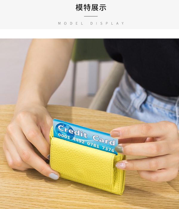 ミニ財布 ブランド 小さい 財布 ミニ ウォレット 三 つ折り レディース 人気 カーフレザー財布 - 画像 (7)