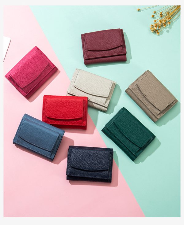 ミニ財布 ブランド 小さい 財布 ミニ ウォレット 三 つ折り レディース 人気 カーフレザー財布 - 画像 (6)