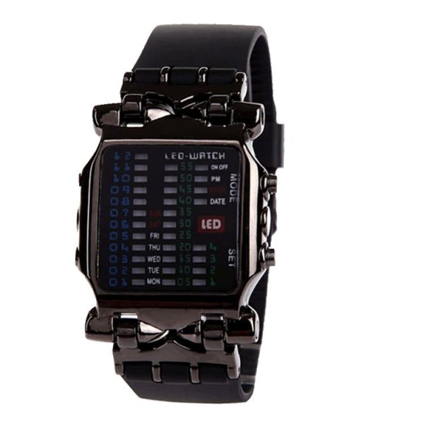 バイナス led 腕時計 メンズ スポーツウォッチ デジタル 時計 おしゃれ 多機能