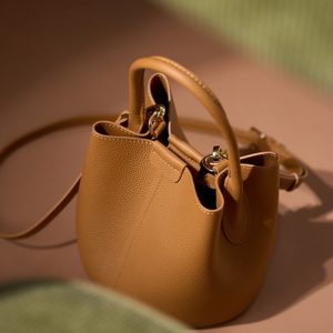 バケツ 型 巾着 ショルダー バッグ レディース 本 革 ショルダー 