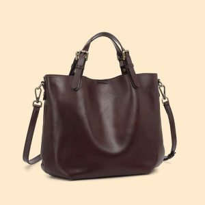 四角 トート バック 本 革 2way トート バッグ ショルダー バッグ ビジネス バッグ レディース 40 代 ショルダー バッグ レディース シンプル 革 の 手提げ バッグ - 002