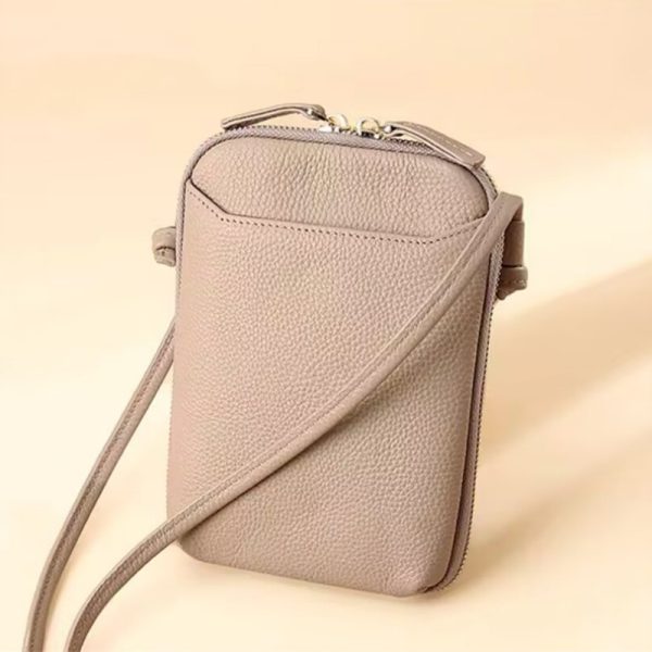 スマホショルダー 本革 スマホポーチ 革 ミニ ショルダー ポシェット ショルダー バッグ 縦 型 ミニ ショルダー バッグ かわいい ミニ バッグ 財布 代わり - 画像 (6)