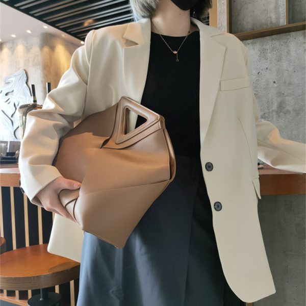 本革 トートバッグ 40 代 女性 通勤 バッグ トート バッグ おしゃれ パソコン が 入る トート バッグ 巾着 付き バッグ ショルダー バッグ 仕事 用 トート バッグ 大 容量 韓国 編み風 - 画像 (2)