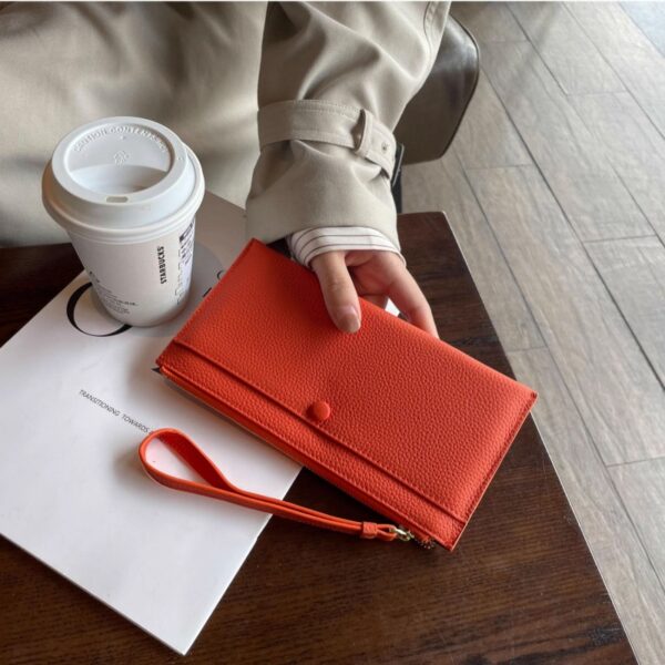 本 革 ロング ウォレット 本 革 長 財布 レディース 人気 財布 柔らかい 革 財布 スマホ が 入る ジップ ウォレット カード が たくさん 入る 財布 クラッチバッグ おすすめ 財布 高級 - 画像 (7)