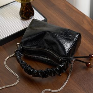 バッグ レディース 人気 シャーリング ショルダー バッグ チェーン ショルダー バッグ 大人 可愛い バッグ 30 代 ミニ ポシェット 本 革 バッグ レディース おしゃれ