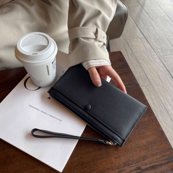 本 革 ロング ウォレット 本 革 長 財布 レディース 人気 財布 柔らかい 革 財布 スマホ が 入る ジップ ウォレット カード が たくさん 入る 財布 クラッチバッグ おすすめ 財布 高級 - 画像 (3)