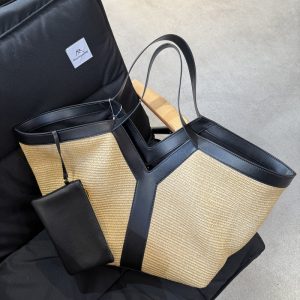 夏 トート バッグ ビーチ バッグ トート ラフィア 編み バッグ 本 革 トート バッグ レディース 手提げ バッグ おしゃれ ポーチ 付き バッグ オフィス カジュアル カバン