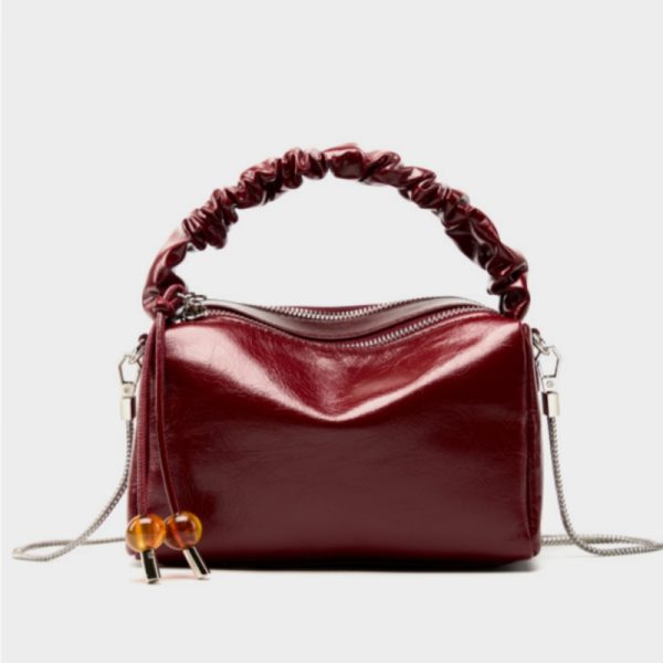 バッグ レディース 人気 シャーリング ショルダー バッグ チェーン ショルダー バッグ 大人 可愛い バッグ 30 代 ミニ ポシェット 本 革 バッグ レディース おしゃれ - 画像 (10)