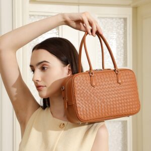 ボウリング バッグ かわいい ボストン バッグ 本 革 ボックス 型 ショルダー バッグ 女性 バッグ 人気 20 代 ショルダー バッグ 3way 女性 バッグ 人気 40 代 軽い トートバッグ 編み風