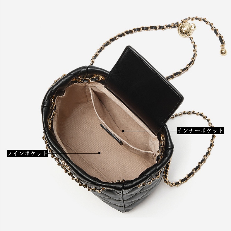 キルティング バッグ チェーン バケツ 型 巾着 ショルダー バッグ 本 革 ショルダー バッグ 小さめ きれい め ショルダー バッグ バッグ レディース おしゃれ 彼女 プレゼント 妻 プレゼント