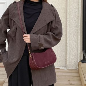 スエード ショルダー バッグ 本 革 ミニ ショルダー バッグ レディース 枕 型 ショルダー バッグ 可愛い ハンドバッグ ミニ ショルダーバッグ 大人 可愛い 冬 バッグ カジュアル カバン レディース