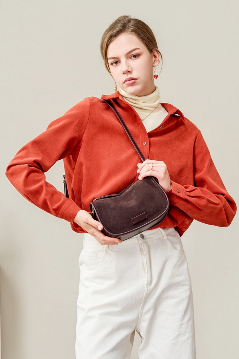 スエード ショルダー バッグ 本 革 ミニ ショルダー バッグ レディース 枕 型 ショルダー バッグ 可愛い ハンドバッグ ミニ ショルダーバッグ 大人 可愛い 冬 バッグ カジュアル カバン レディース