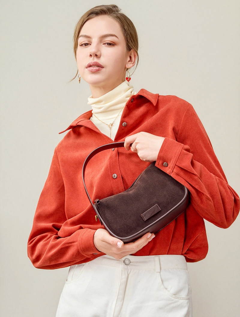 スエード ショルダー バッグ 本 革 ミニ ショルダー バッグ レディース 枕 型 ショルダー バッグ 可愛い ハンドバッグ ミニ ショルダーバッグ 大人 可愛い 冬 バッグ カジュアル カバン レディース