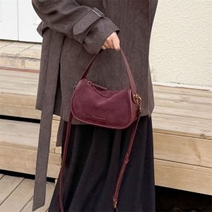 スエード ショルダー バッグ 本 革 ミニ ショルダー バッグ レディース 枕 型 ショルダー バッグ 可愛い ハンドバッグ ミニ ショルダーバッグ 大人 可愛い 冬 バッグ カジュアル カバン レディース