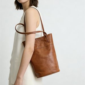 本 革 トート バッグ 縦長 ヴィンテージ バッグ ショルダー バケツ 型 ショルダー バッグ トート バッグ シンプル 肩掛け カバン レディース 母 プレゼント バッグ