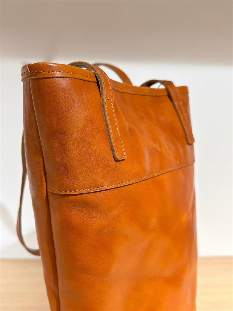 本 革 トート バッグ 縦長 ヴィンテージ バッグ ショルダー バケツ 型 ショルダー バッグ トート バッグ シンプル 肩掛け カバン レディース 母 プレゼント バッグ