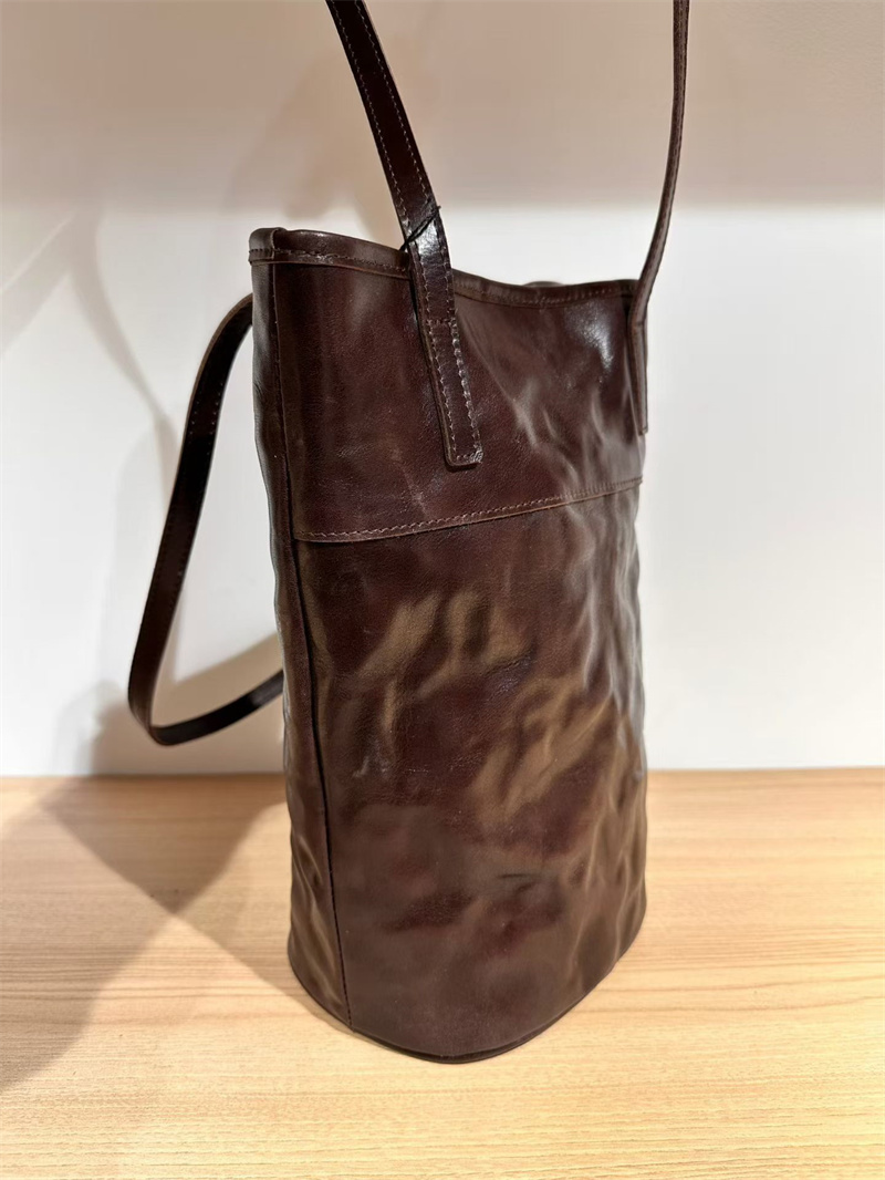 本 革 トート バッグ 縦長 ヴィンテージ バッグ ショルダー バケツ 型 ショルダー バッグ トート バッグ シンプル 肩掛け カバン レディース 母 プレゼント バッグ