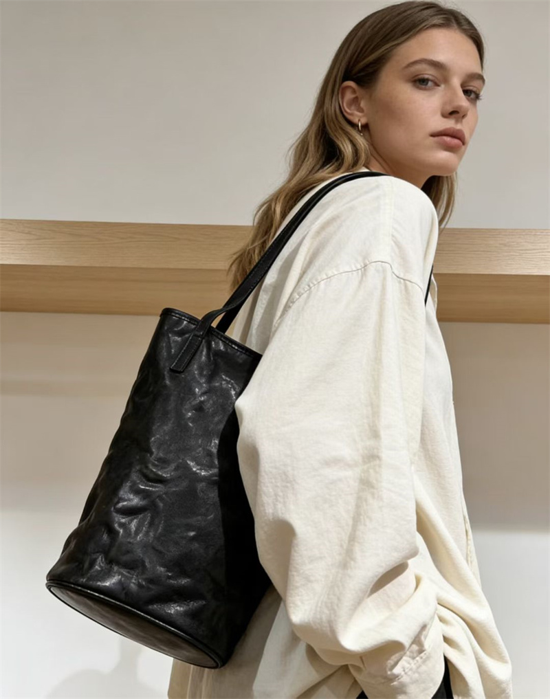 本 革 トート バッグ 縦長 ヴィンテージ バッグ ショルダー バケツ 型 ショルダー バッグ トート バッグ シンプル 肩掛け カバン レディース 母 プレゼント バッグ