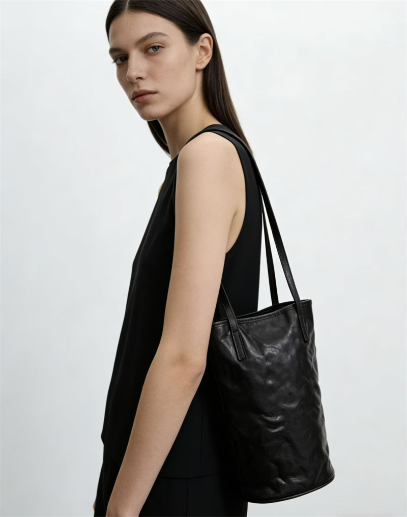 本 革 トート バッグ 縦長 ヴィンテージ バッグ ショルダー バケツ 型 ショルダー バッグ トート バッグ シンプル 肩掛け カバン レディース 母 プレゼント バッグ