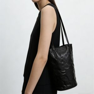 本 革 トート バッグ 縦長 ヴィンテージ バッグ ショルダー バケツ 型 ショルダー バッグ トート バッグ シンプル 肩掛け カバン レディース 母 プレゼント バッグ