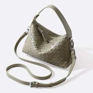 ホーボー バッグ レディース 編み 風 バッグ レディース レザー バッグ 本 革 バッグ レディース 人気 ハンドバッグ 2way 女性 バッグ 軽い もらって 嬉しい 革製品 女性