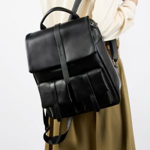 Alternative view of 本革 リュック レディース ブラック リュック サック レザー リュック レディース a4 リュック おしゃれ バックパック フラップ ポケット リュック サック きれい め 30代 40代 大人可愛い 大容量 ビジネス お仕事