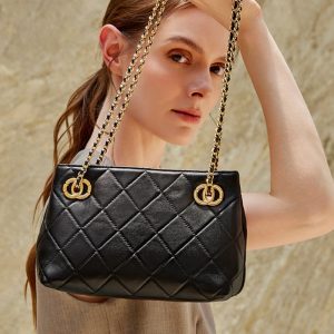 Alternative view of ラムスキン ショルダーバッグ キルティング バッグ 本 革  羊 革 バッグ チェーン ショルダー バッグ 結婚 式 チェーン バッグ キルティング バッグ ホワイト 大人 カジュアル バッグ 披露宴 お呼ばれ バッグ