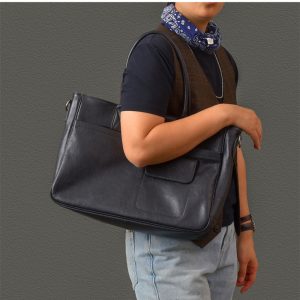 Alternative view of レザー ビジネス バッグ メンズ メンズ ブリーフ ケース 本 革 ビジネス バッグ pc 収納 メンズ ブリーフケース 大容量 本 革 ブリーフ ケース 本 革 ショルダー バッグ 2way 斜めがけ 出張 通勤