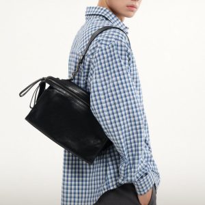 2way ショルダー バッグ メンズ 本革 ショルダーバッグ メンズ 肩掛け バッグ メンズ 革 ショルダー バッグ 箱 型 斜め 掛け ショルダー バッグ レザー ショルダーバッグ 男女兼用 2way ショルダー バッグ メンズ 本革 ショルダーバッグ メンズ 肩掛け バッグ メンズ 革 ショルダー バッグ 箱 型 斜め 掛け ショルダー バッグ レザー ショルダーバッグ 男女兼用 - 画像 (3)