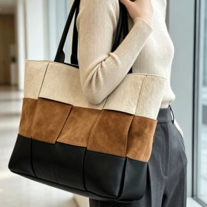 本 革 トート バッグ 大 容量 バイ カラー レザー トート バッグ トート バッグ 巾着 付き 通勤 バッグ レディース 軽い a4 トート バッグ レディース バッグ 編み風 40 代 鞄 レディース 人気